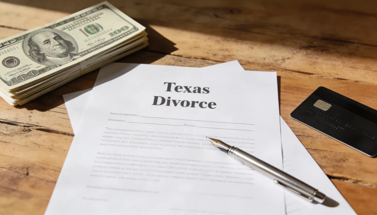 Texas divorce cost breakdown by case type